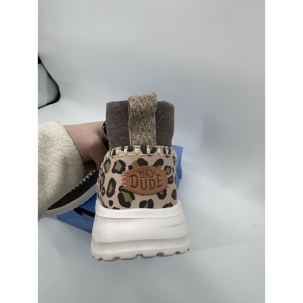Hey Dude Denny Crafted 40209-90L Womens US 9 W Leopard Print Moc Toe Ankle Shoes - Picture 6 of 9